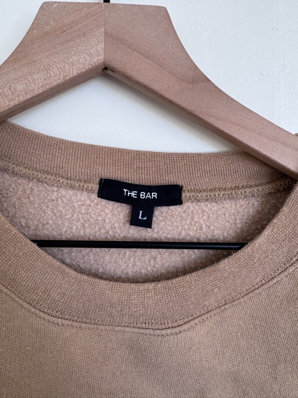 The Bar Tan Crewneck Sweatshirt with White Arch Logo - Picture 3 of 3